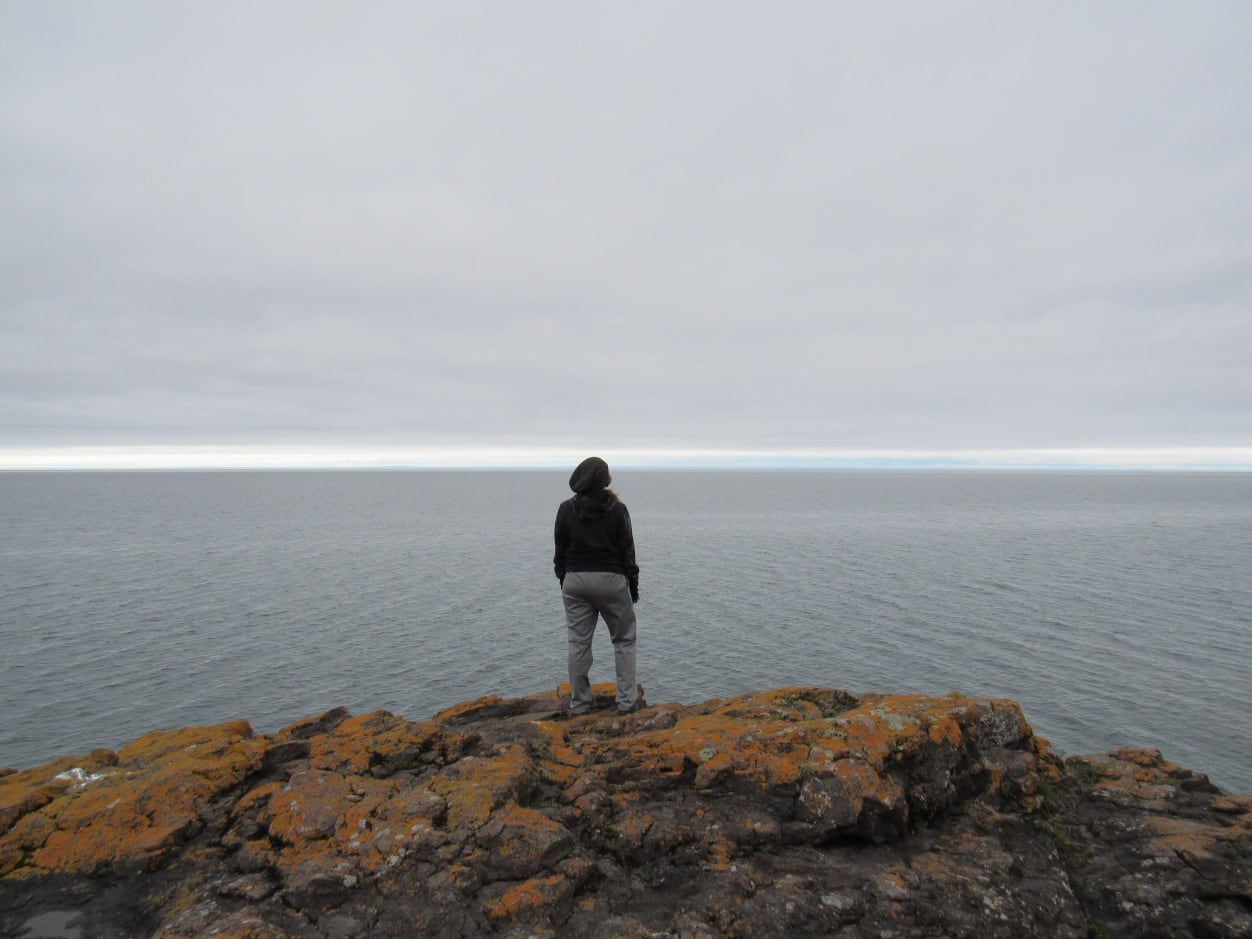 Patty looking out over Lake Superior